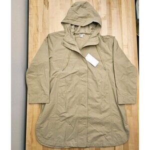Athleta XL Everywhere Anorak Rain Jacket Flax Beige Rain Coat Windbreaker NWT